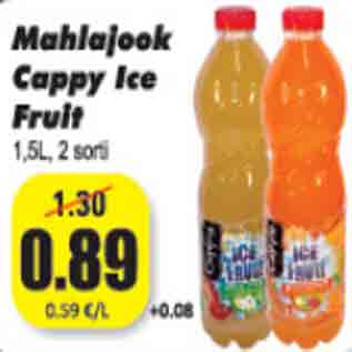 Allahindlus - Mahlajook Cappy Ice Fruit 1,5L, 2 sorti