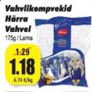 Allahindlus - Vahvlikompvekid Hätta Vahvel 175 g / Laima