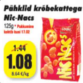 Allahindlus - Pähklid krõbekattega Nic-Nacs 125 g