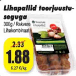 Allahindlus - Lihapallid toorjuustuseguga 300 g