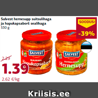 Allahindlus - Salvest hernesupp suitsulihaga ja hapukapsaborš sealihaga 530 g