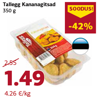 Allahindlus - Tallegg Kananagitsad 350 g