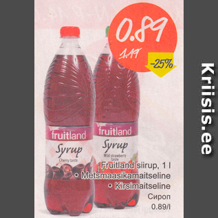 Allahindlus - Fruitland siirup, 1 l