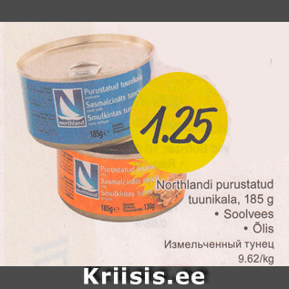 Allahindlus - Northlandi purustatud tuunikala, 185 g