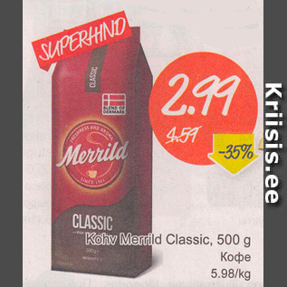 Allahindlus - Kohv Merrild Classic, 500 g