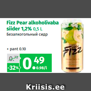 Allahindlus - Fizz Pear alkoholivaba siider