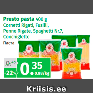 Allahindlus - Presto pasta 400 g