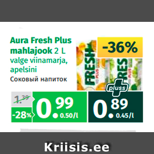 Allahindlus - Aura Fresh Plus mahlajook 2 L