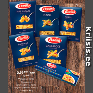 Allahindlus - Makaronid Barilla 500 g