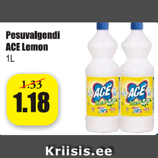 Allahindlus - Pesu valgendi ACE Lemon 1 l