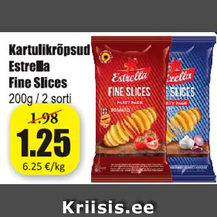 Allahindlus - Kartulikrõpsud Estrella Fine Slices