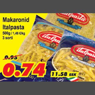 Allahindlus - Makaronid Italpasta