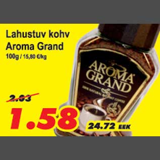 Allahindlus - Lahustuv kohv Aroma Grand