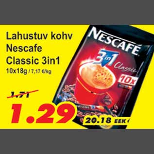 Allahindlus - Lahustuv kohv Nescafe Classic 3in1