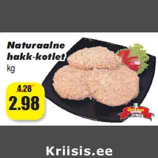 Allahindlus - Naturaalne hakk-kotlet kg