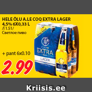 Allahindlus - HELE ÕLU A.LE COQ EXTRA LAGER