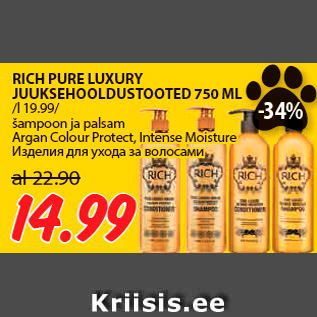 Allahindlus - RICH PURE LUXURY JUUKSEHOOLDUSTOOTED 750 ML