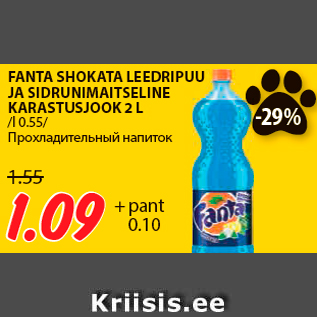 Allahindlus - FANTA SHOKATA LEEDRIPUU JA SIDRUNIMAITSELINE KARASTUSJOOK 2 L