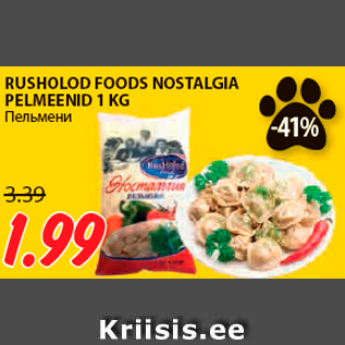 Allahindlus - RUSHOLOD FOODS NOSTALGIA PELMEENID 1 KG