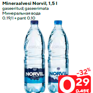 Allahindlus - Mineraalvesi Norvil, 1,5 l