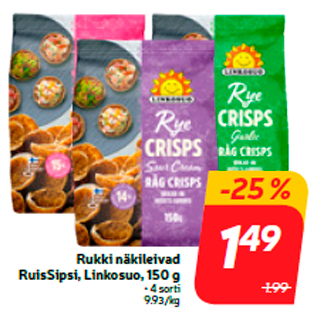 Allahindlus - Rukki näkileivad RuisSipsi, Linkosuo, 150 g