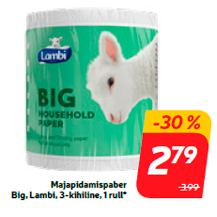 Allahindlus - Majapidamispaber Big, Lambi, 3-kihiline, 1 rull*