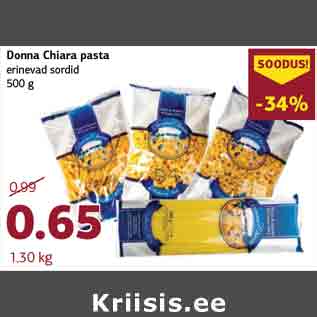 Allahindlus - Donna Chiara pasta erinevad sordid 500 g