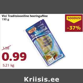 Allahindlus - Vici Traditsiooniline heeringafilee 190 g