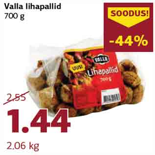 Allahindlus - Valla lihapallid 700 g