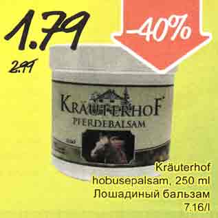 Allahindlus - Kräuterhof hobusepalsam, 250 ml