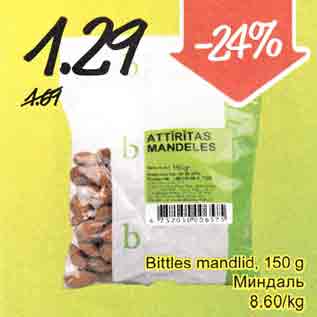 Allahindlus - Bittles mandlid, 150 g