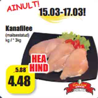 Allahindlus - Kanafilee (maitsestatud) kg / * 3kg