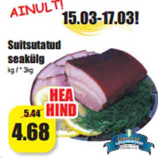 Allahindlus - Suitsutatud seakülg kg / * 3kg