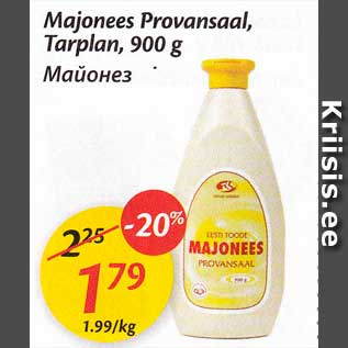 Allahindlus - Majonees Provansaal, Tarplan, 900 g