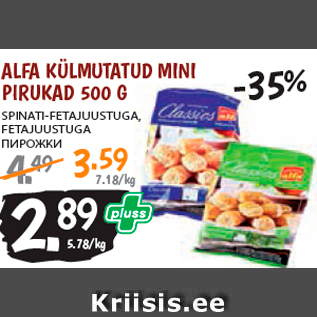 Allahindlus - ALFA KÜLMUTATUD MINI PIRUKAD 500 G