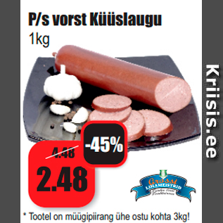 Allahindlus - P/s vorst Küüslaugu 1kg