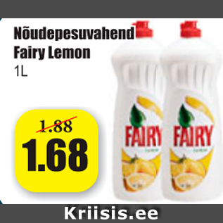 Allahindlus - Nõudepesuvahend Fairy Lemon 1 L