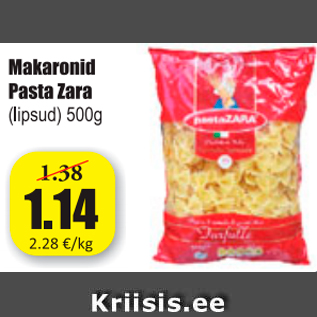 Allahindlus - Makaronid Pasta Zara