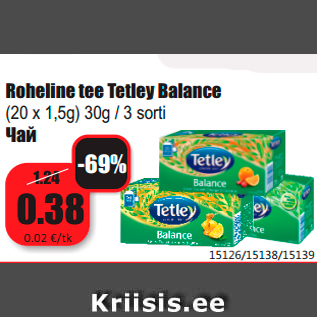 Allahindlus - Roheline tee Tetley Balance