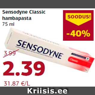 Allahindlus - Sensodyne Classic hambapasta 75 ml