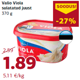 Allahindlus - Valio Viola sulatatud juust 370 g