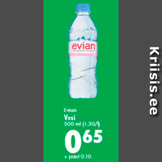 Allahindlus - Evian vesi 500 ml