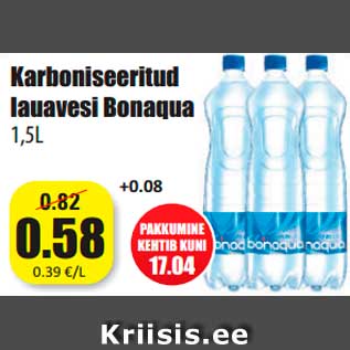 Allahindlus - Karboniseeritud lauavesi Bonaqua 1,5L