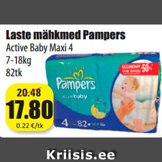 Allahindlus - Laste mähkmed Pampers