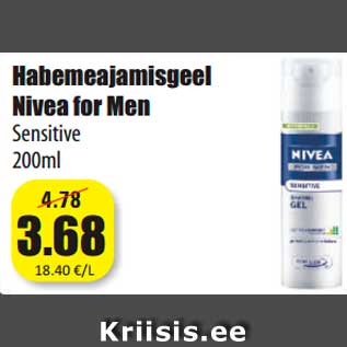 Allahindlus - Habemeajamisgeel Nivea for Men