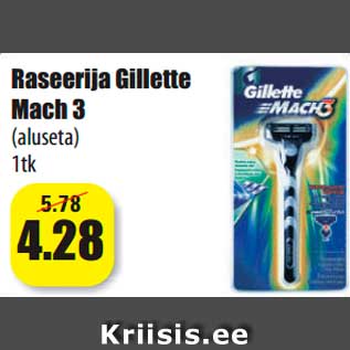 Allahindlus - Raseerija Gillette Mach 3