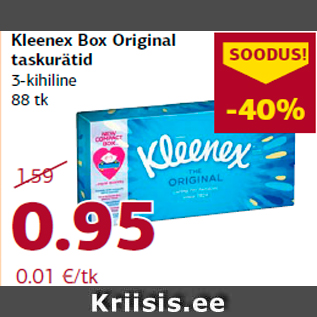 Allahindlus - Kleenex Box Original taskurätid