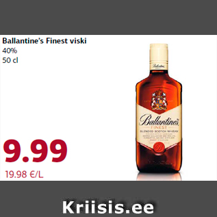 Allahindlus - Ballantine’s Finest viski 40% 50 cl