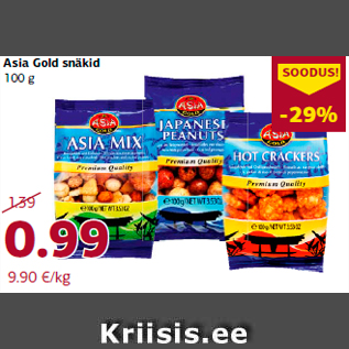 Allahindlus - Asia Gold snäkid 100 g