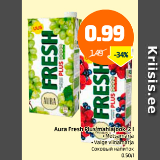 Allahindlus - Aura Fresh Plus mahlajook, 2 l